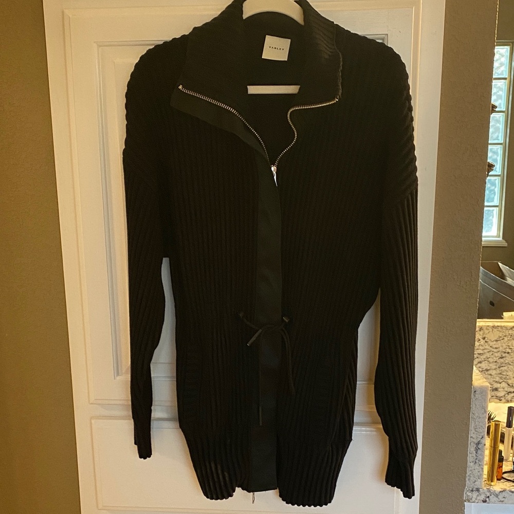 Varley Black Ribbed Heavyweight Cardigan